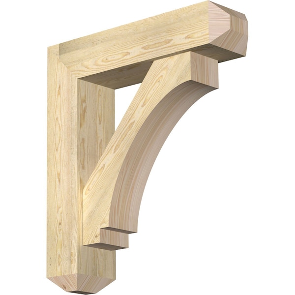 Ekena Millwork Imperial Craftsman Rough Sawn Bracket w/ Offset Brace, Douglas Fir, 8"W x 32"D x 36"H BKT0806X32X36IMP04RDF - main